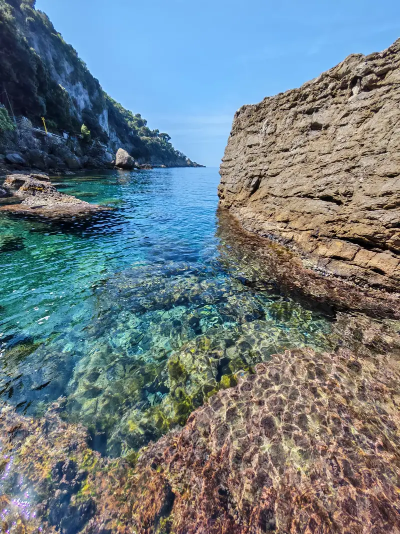 Transparent water between the rocks