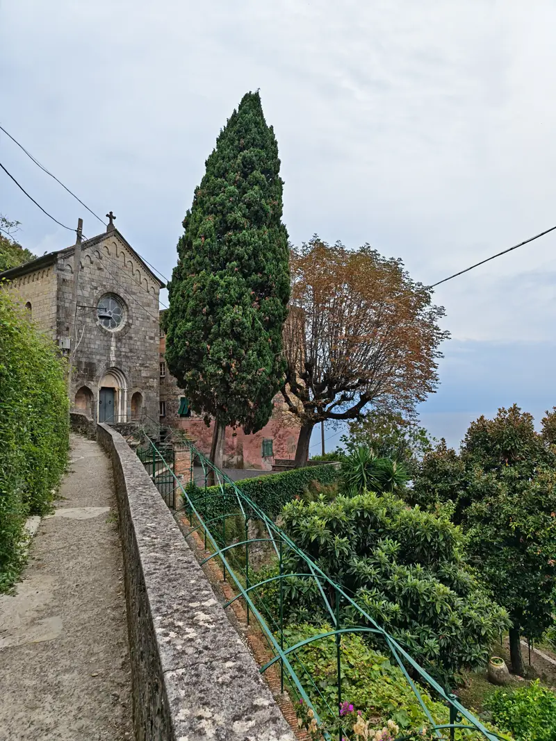 The paved path leading to the medieval church of San Nicolò